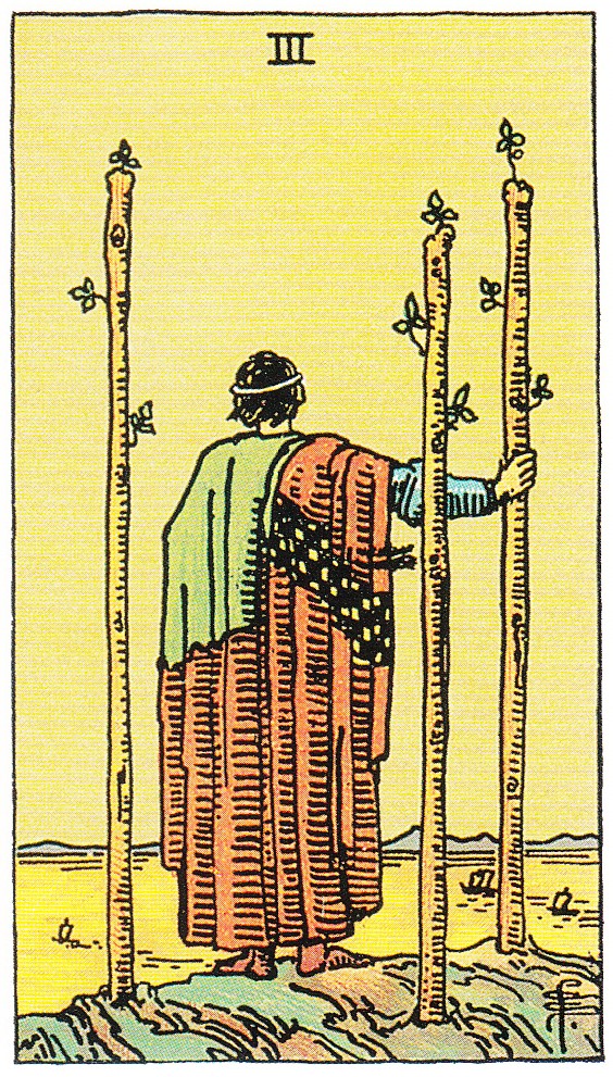 Tarot Tageskarte 3 der Stäbe