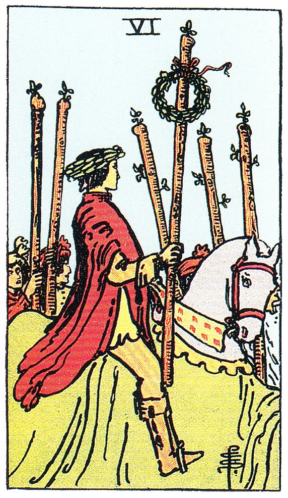 Tarot Tageskarte 6 der Stäbe