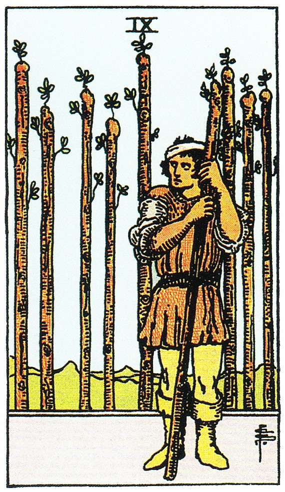 Tarot Tageskarte 9 der Stäbe